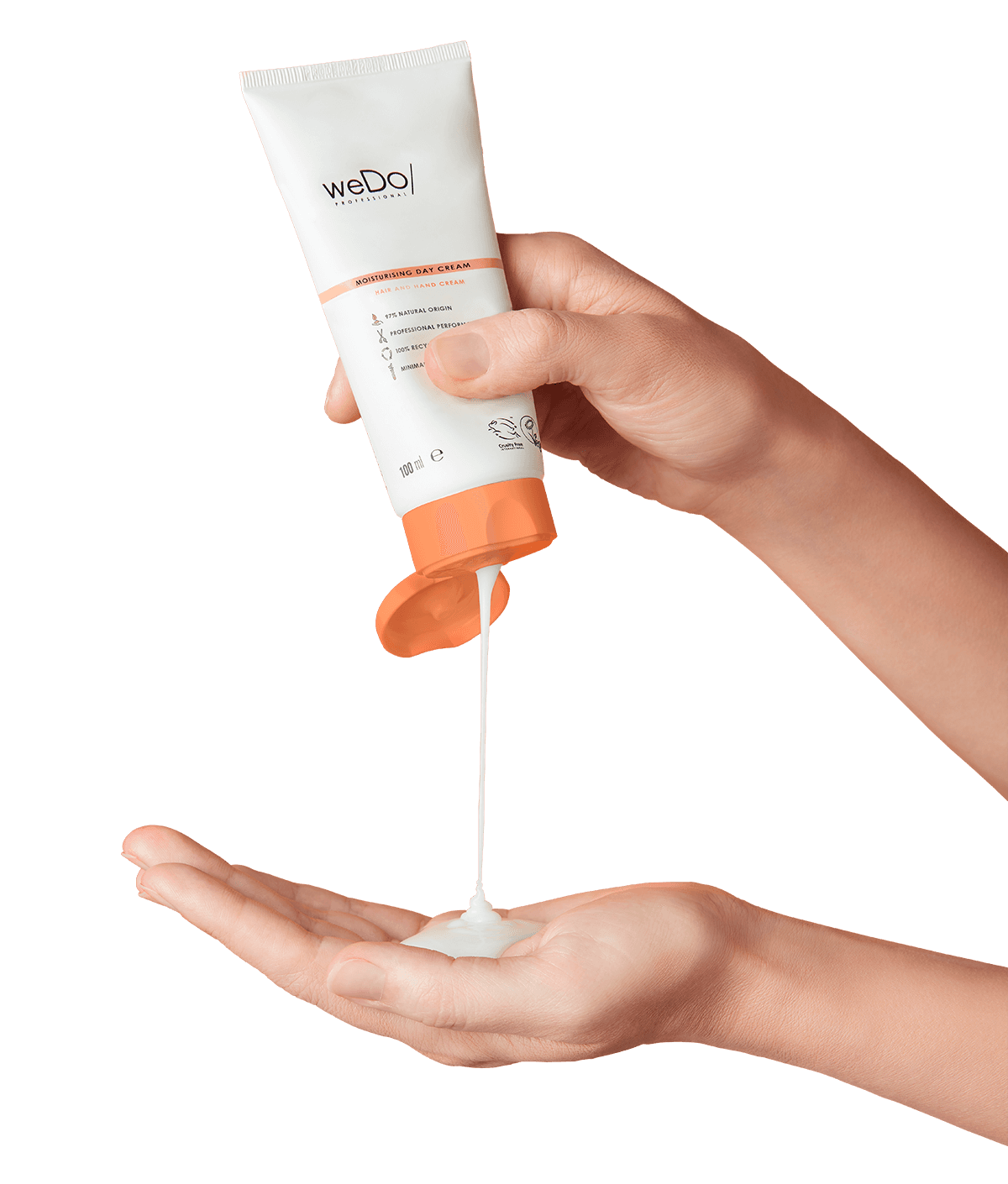 Bottle of weDo/ Professional Moisturising Day Cream for the hair and hands 
