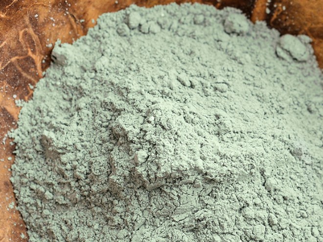 Close up of Green Clay, one of the hero ingredients in weDo/ Professional’s No Light & Soft Shampoo bar for fine hair.