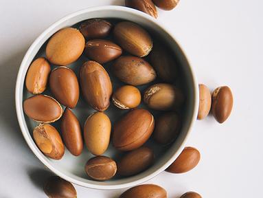  Close up of argan seeds, one of the hero ingredients in weDo's products